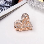 Краб для волос "Элери" сердце, 4 см, золото (6 шт) - фото 809028198