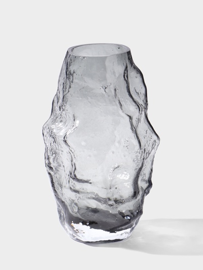 Ваза «Милагрос», узоры верх, 24×9 см, стекло, прозрачная