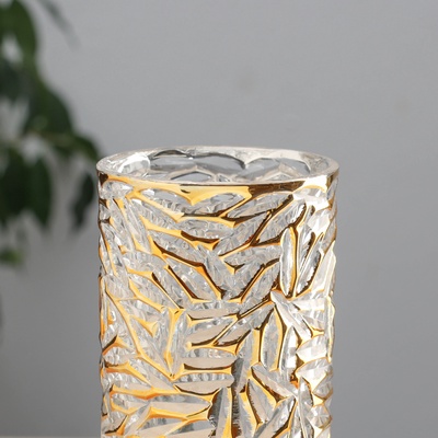 Ваза «Милагрос», узоры верх, 24×9 см, стекло, прозрачная