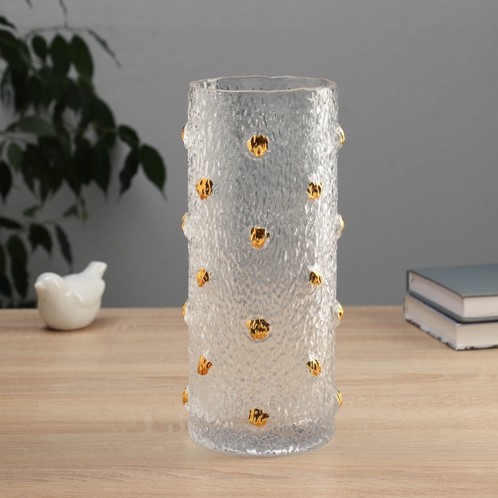 Ваза «Милагрос», круги объём, 24.5×10 см, стекло, прозрачная - Фото 1