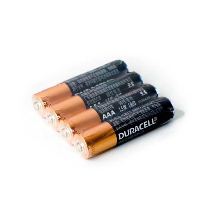 Батарейка алкалиновая Duracell Basic, AAA (CH), LR03-4S, 1.5В, спайка, 4 шт - Фото 1