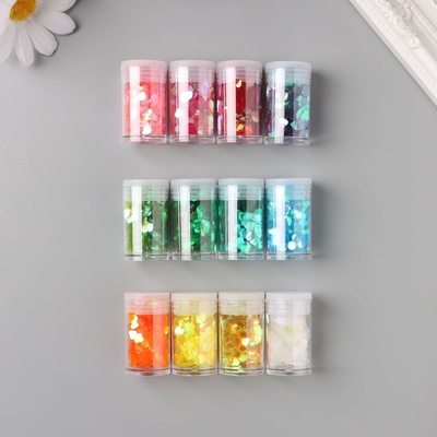 Декор для творчества в банке «Неоновые сердца», набор 12 шт., 13.4×8.8×3 см