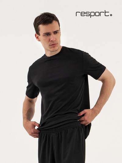 Футболка мужская Resport, бифлекс, размер S (46), чёрная