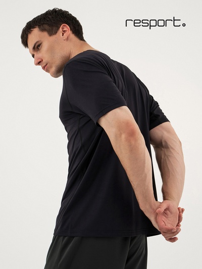 Футболка со вставками мужская Resport, бифлекс, размер M (48), чёрная