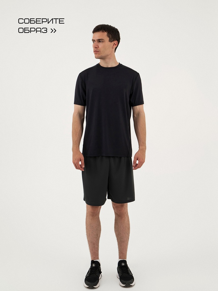 Футболка со вставками мужская Resport, бифлекс, размер XL (52), чёрная