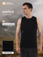 Майка мужская Resport, бифлекс, размер M (48), чёрная - Фото 1