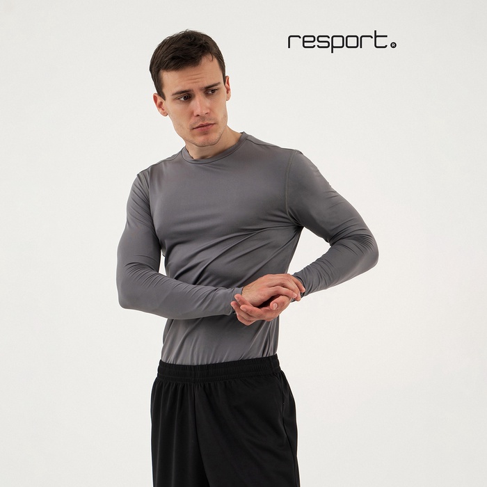Рашгард мужской Resport, р. 48, цвет серый, базовый, с длинным рукавом - Фото 1