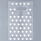 Пакет полиэтиленовый квадратный с вырубной ручкой, упаковка, «Сердечки», 15×25+6 см ±5% 60 мкм - Фото 3