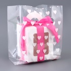 Пакет полиэтиленовый квадратный с вырубной ручкой, упаковка, «Сердечки», 15×25+6 см ±5% 60 мкм - Фото 2