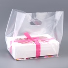 Пакет квадратный полиэтиленовый с вырубной ручкой, упаковка, прозрачный, 23.5×38+22 см ±5% 60 мкм - Фото 2