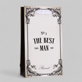 Пакет подарочный ламинированный The Best man,13×23×7 см