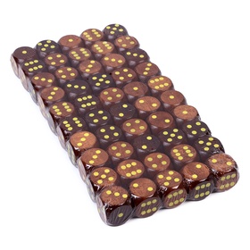 Кубики игральные, 2,5×2,5 см, набор 50 шт., коричневые