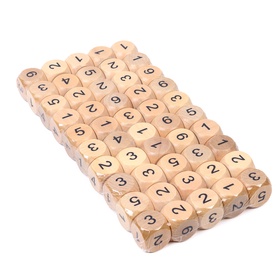 Кубики игральные, 2,5×2,5 см, набор 50 шт., с цифрами