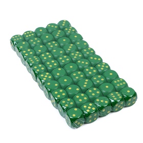 Кубики игральные, 2,5×2,5 см, набор 50 шт., зелёные