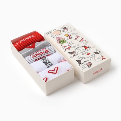 Носки женские KAFTAN Amour, набор 5 пар, размер 36-40 (23-25 см)