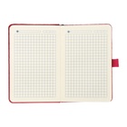 Ежедневник недатированный, формат А6, 100 листов, в клетку, обложка кожзам, на резинке, красный - фото 59829806