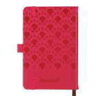 Ежедневник недатированный, формат А6, 100 листов, в клетку, обложка кожзам, на резинке, красный - фото 59829808