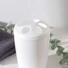 Подставка для зубных щёток Aqua, цвет снежно-белый - Фото 4