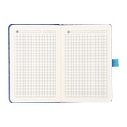 Ежедневник недатированный, формат А6, 100 листов, в клетку, обложка кожзам, на резинке, синий 10710091