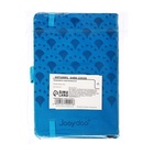 Ежедневник недатированный, формат А6, 100 листов, в клетку, обложка кожзам, на резинке, синий 10710091