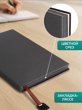 Ежедневник недатированный, формат А6+, 116 листов, клетка, Лайт, серый