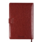 Ежедневник недатированный, формат А5, 140 листов, в клетку, обложка кожзам, с хлястиком, с калькулятором, коричневый - фото 61593743