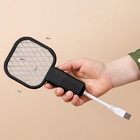УЦЕНКА Портативная электрическая мухобойка Bl-S, LED подсветка, USB, чёрная - Фото 2