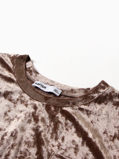 Пижама женская (футболка, шорты) KAFTAN Velvet, размер 44-46, кофейная