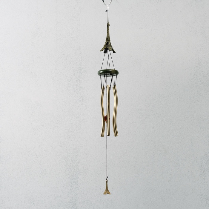 Музыка ветра «Эйфелева башня», металл, 6 трубок, 58 см