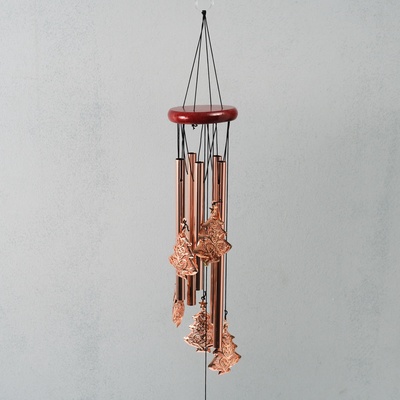 Музыка ветра «Ёлочки», металл, 5 трубок, 6 елей 67 см