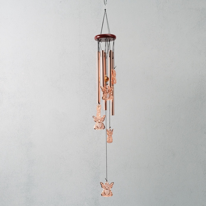 Музыка ветра «Ангелы», металл, 5 трубок, 6 ангелов 67 см - Фото 1