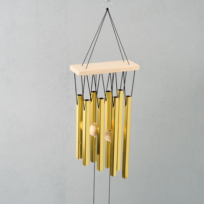 Музыка ветра «Спокойствие», металл, золото 8 трубок, 67 см
