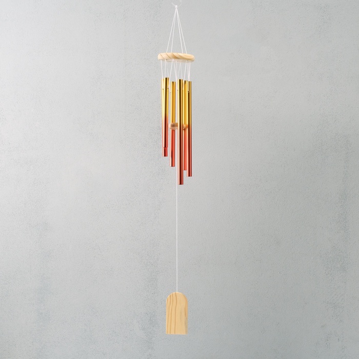 Музыка ветра «Градиент», металл, оранжевый 6 трубок, 75 см