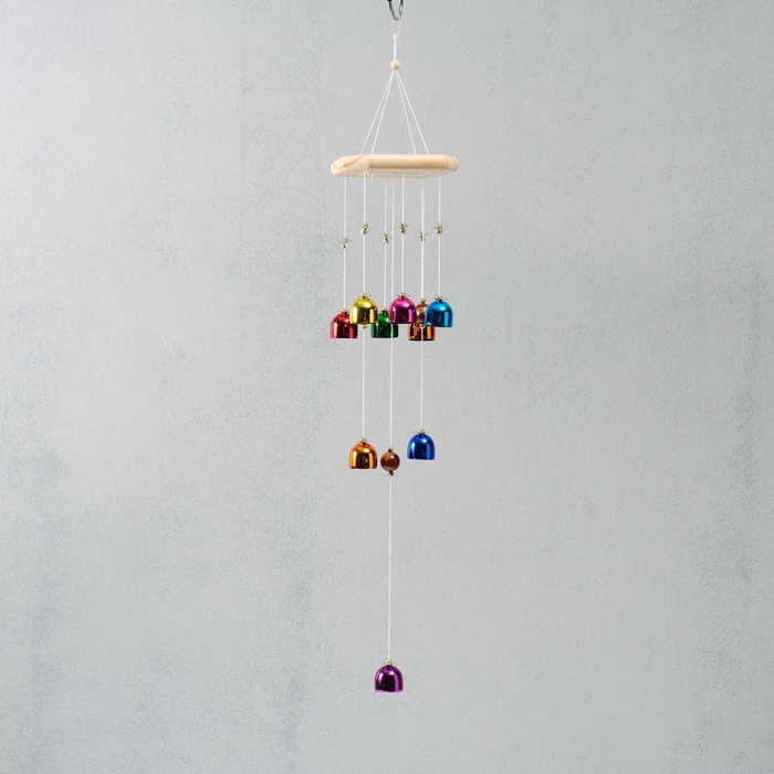 Музыка ветра «Цветные колокольчики», металл, 9 колокольчиков, 64 см