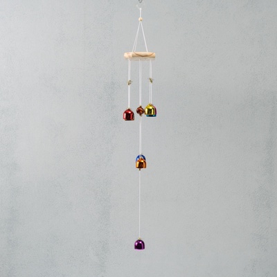 Музыка ветра металл "Цветные колокольчики" 9 колокольчиков 64 см