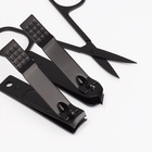 Набор маникюрный, 6 предметов, в футляре на молнии, чёрный - Фото 3