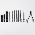 УЦЕНКА Набор маникюрный, 12 предметов, в футляре, красный, чёрный - Фото 4