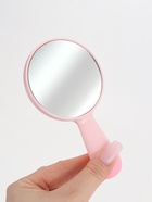 Зеркало с ручкой, 7.7×14 см, (d=7.3 см), розовое - Фото 4