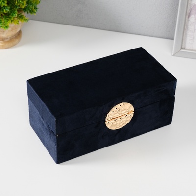 Шкатулка для украшений «Ядро», текстиль, синяя, 12×25×7.8 см