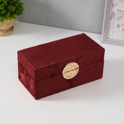 Шкатулка для украшений «Ядро», текстиль, бордовая, 12×25×7.8 см