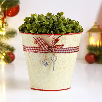 Кашпо «Ведерко Рустад», 15×15×14 см, бежевое