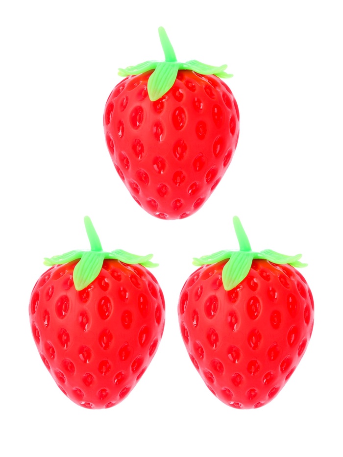 Антистресс игрушка «Клубничка», набор 3 шт., мялка с пастой - Фото 1
