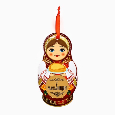 Подвеска картонная «С Масленицей» со скретч-слоем, 8.2×15.3 см