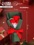 Новогодний букет мыльных красных роз, 3 шт. - Фото 2
