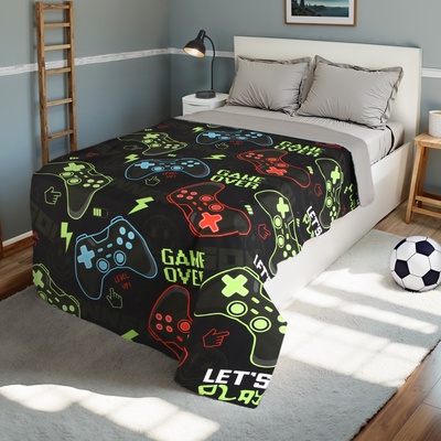 Покрывало 1.5-спальное «Этель» Game over, 145×210 см, хлопок 100%