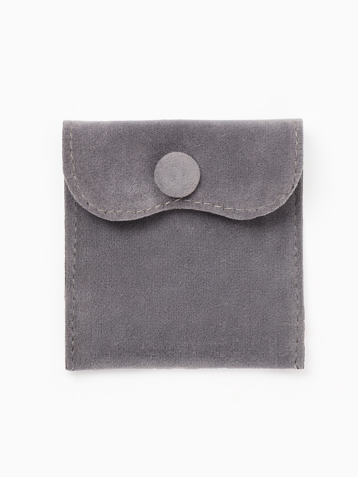 Конверт для украшений бархатный, 7×7 см, фасовка 10 шт., тёмно-серый - Фото 1