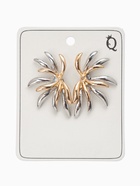 Серьги гвоздики «Пальма. Асимметрия», металл, цвет серебро, золото - фото 68951339