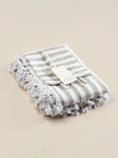 Комплект штор для кухни SL HOME Strict line 140×180 см-2 шт., подхваты 2 шт., лён 100%