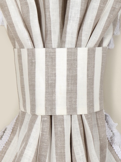 Комплект штор для кухни SL HOME Strict line 140×180 см-2 шт., подхваты 2 шт., лён 100%