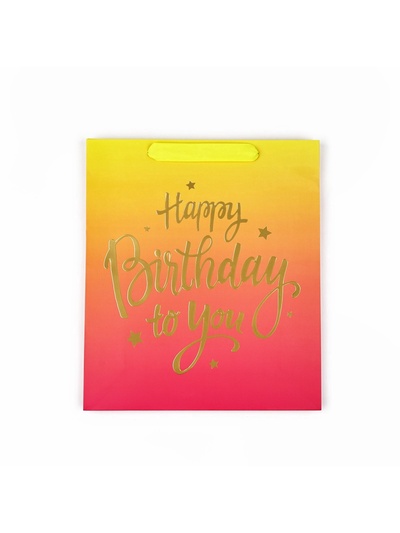Пакет ламинированный Happy Birthday, M 26×30×9 см